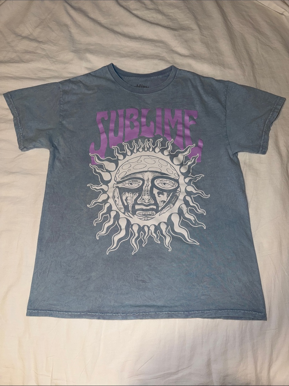 Sublime Vintage Wash Blue Graphic Band Tee Size L